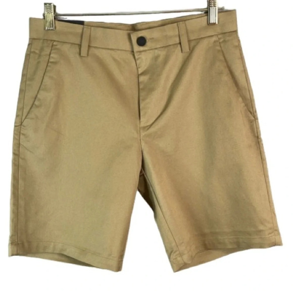 BANANA REPUBLIC NWT Tan Khaki Flat Front Twill Chino Shorts Pockets Preppy 32 - Picture 3 of 13